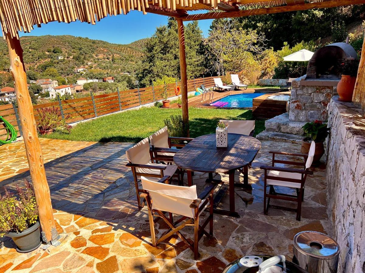 Ampelos Cretan Villa - Private Pool & Heated Ozone Jacuzzi Yerolakkos Bagian luar foto